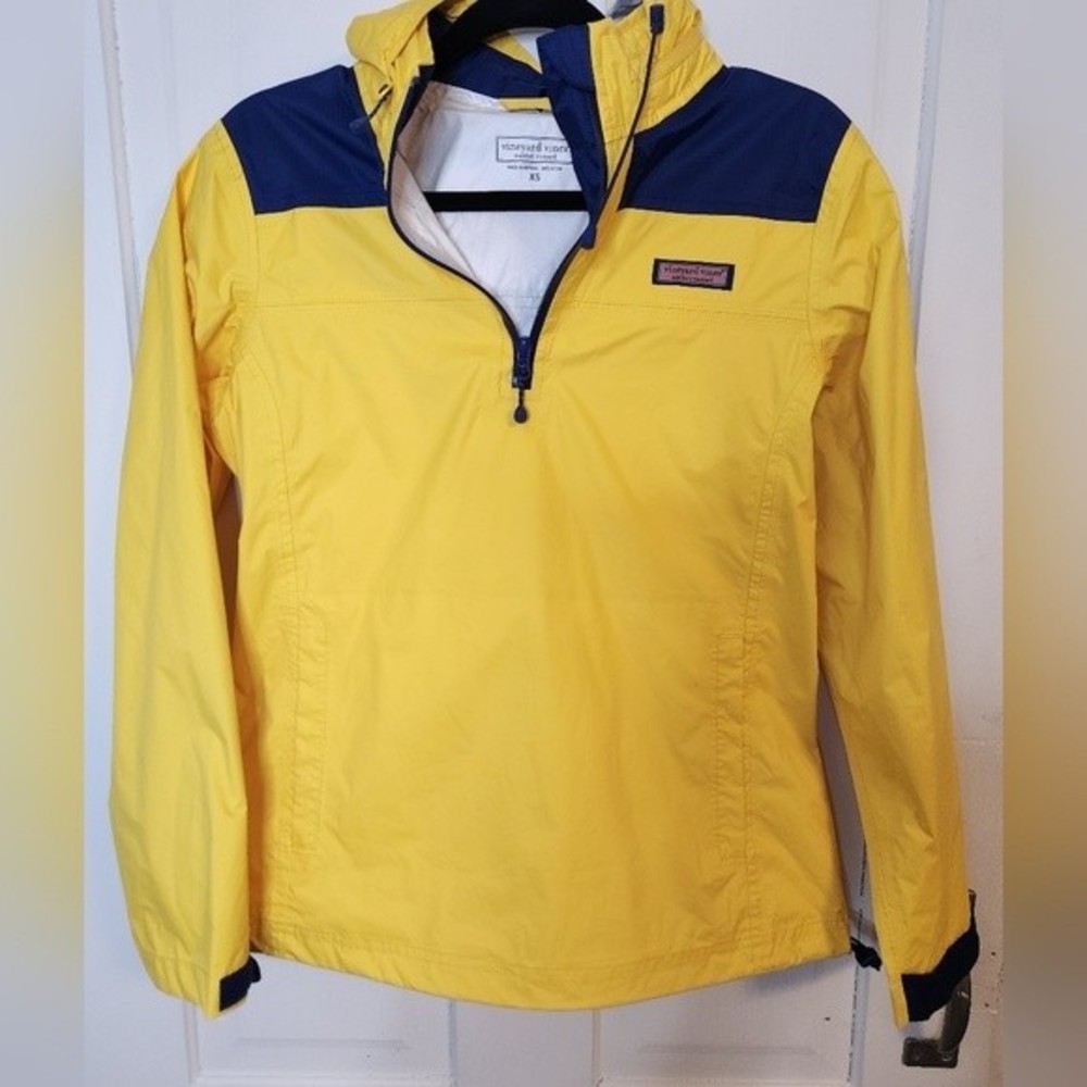 Vineyard Vines Women’s Yellow & Navy Windbreaker Pullover Jacket